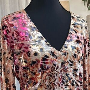 90s velvet burnout long sleeve top